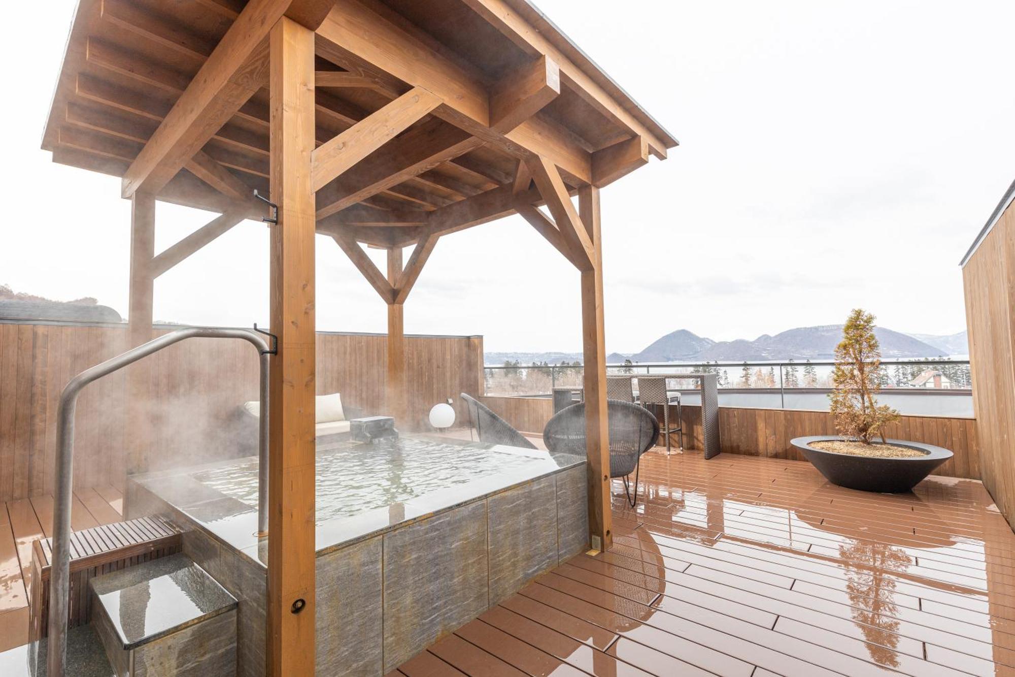 Lake Toya Tsuruga Resort Hikarinouta Toyako Bagian luar foto