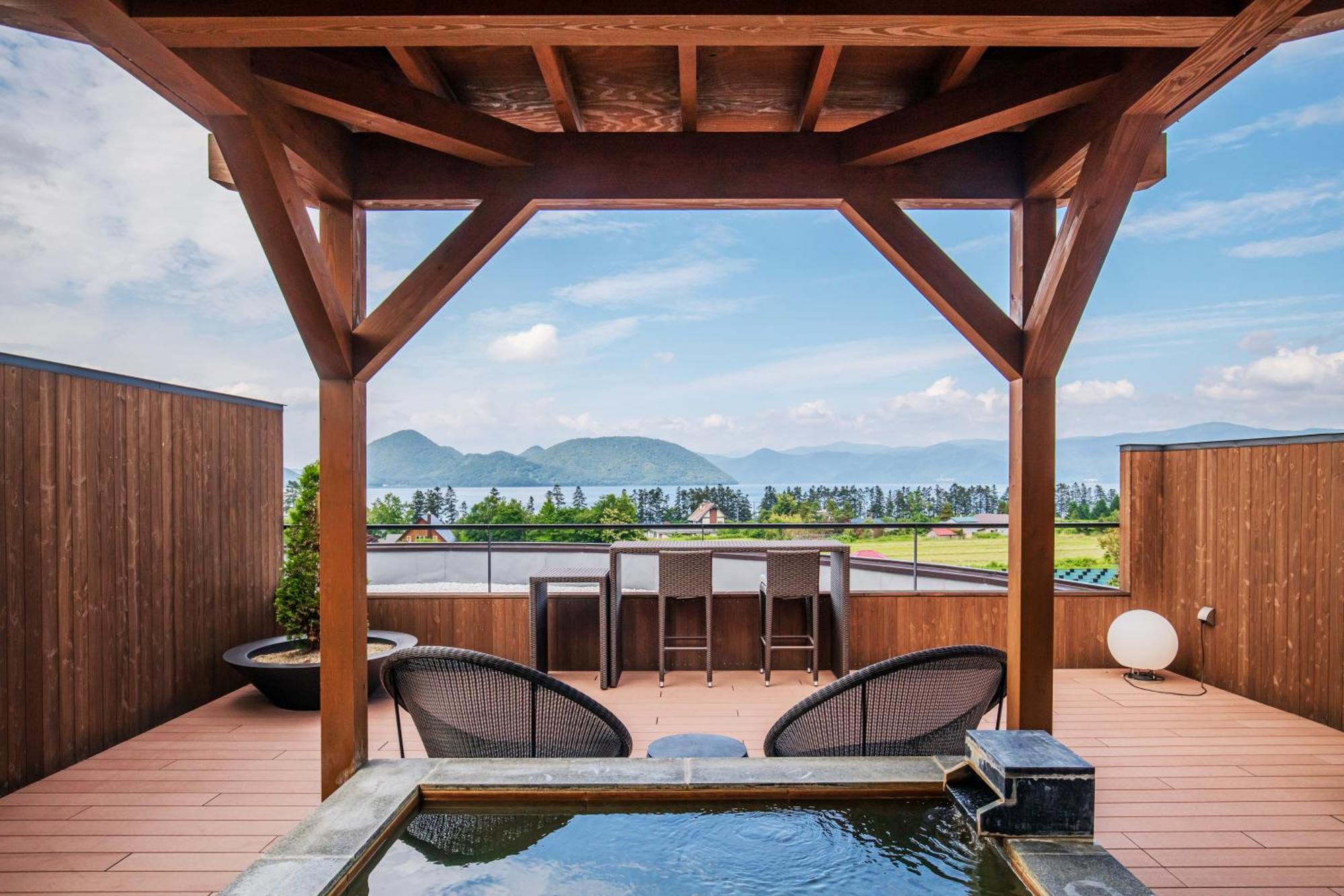 Lake Toya Tsuruga Resort Hikarinouta Toyako Bagian luar foto